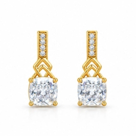Brinco Gota Lyra com Cristal Cushion