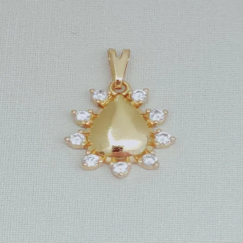 Pingente Gota com 9 Pontos de Zircônia