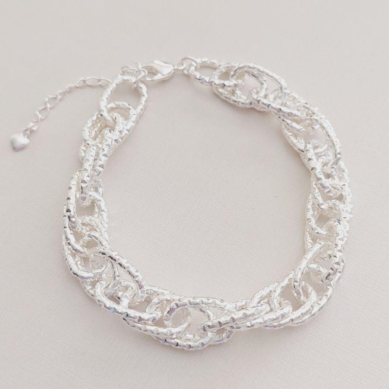 Pulseira Elos Ovais Entrelaçados 3 em 3