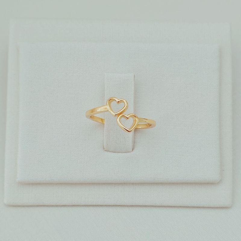 Anel Falange Mini Coração Duplo