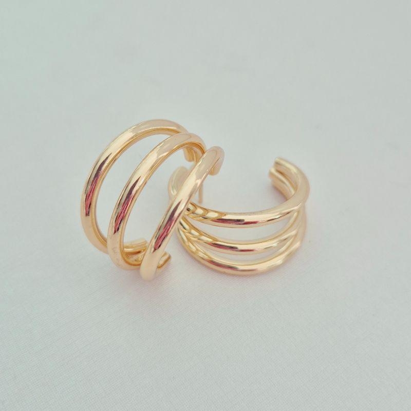 Brinco Argola Média 3 Fios