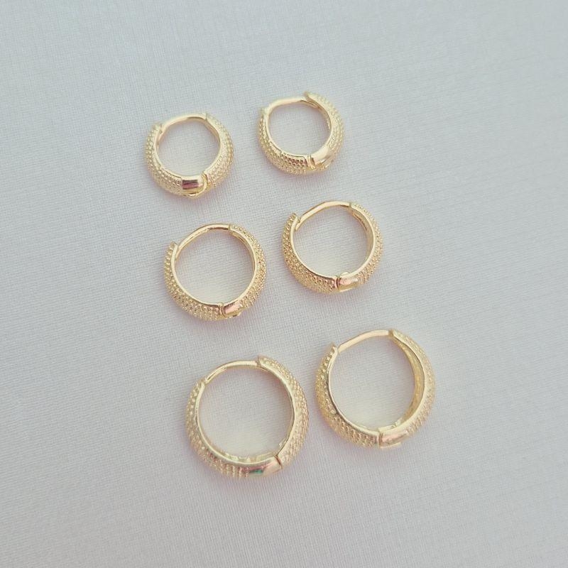 Brinco Argola Click (G) Texturizada - Tamanho G