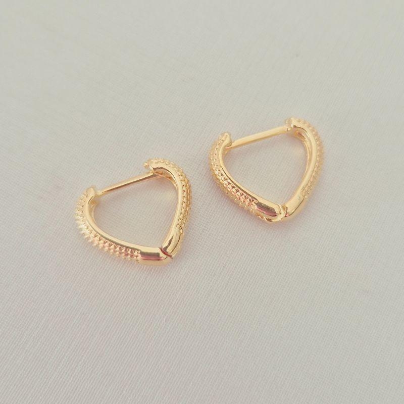 Brinco Click Coração Texturizado (G)