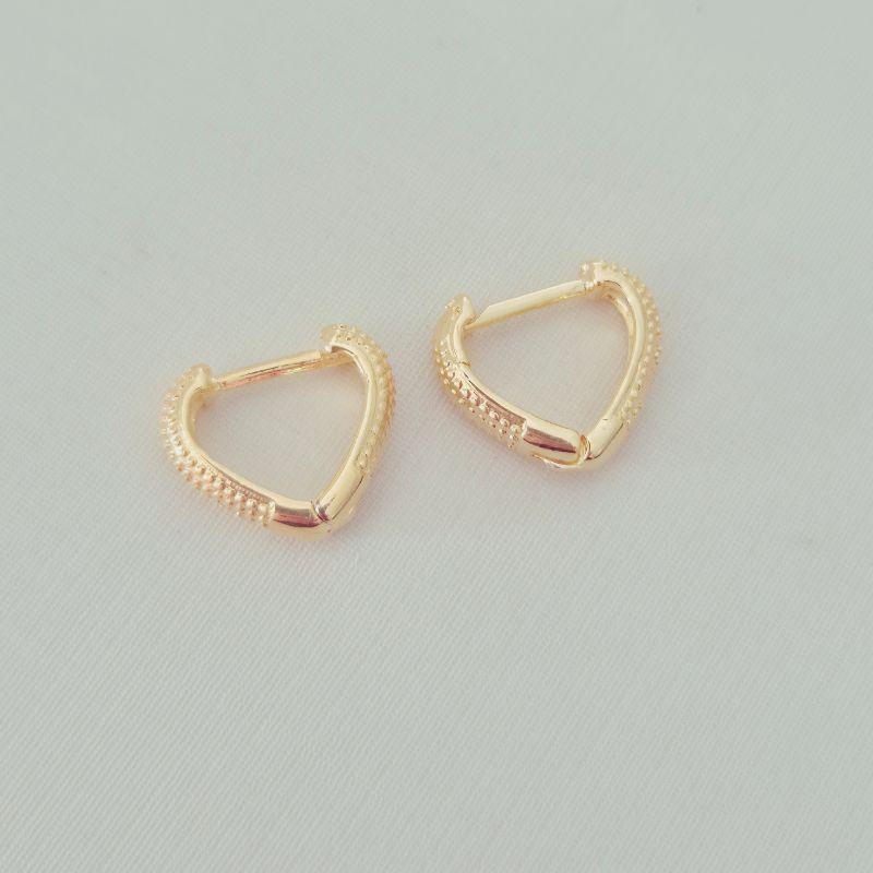 Brinco Click Coração Texturizado (M)