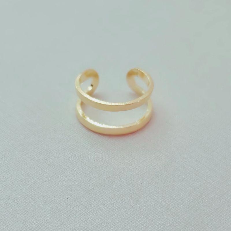 Brinco Piercing Fake Fio Duplo - Banho Ouro