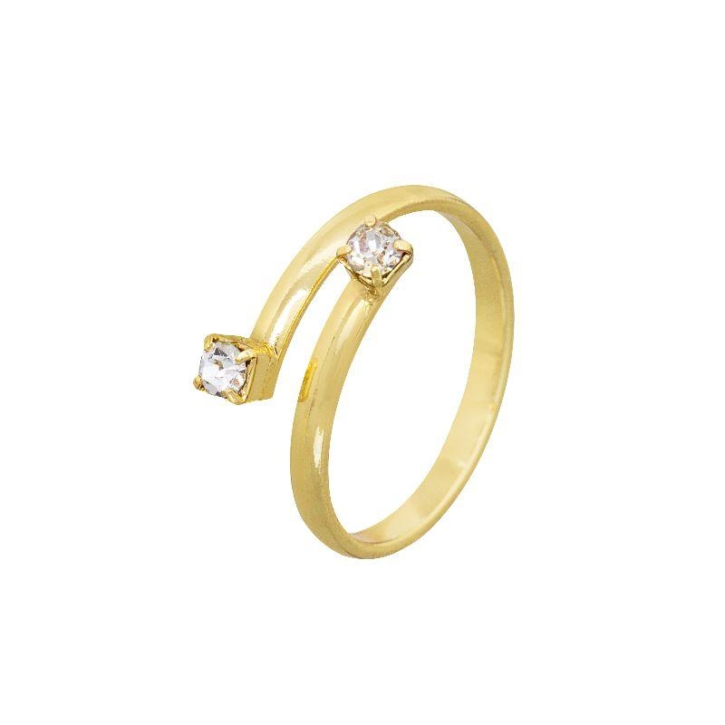 Anel Regulável com 2 Zircônias