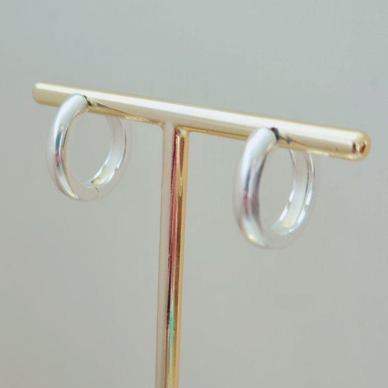 Brinco Argola Click Lisa (M) - Banho Prata