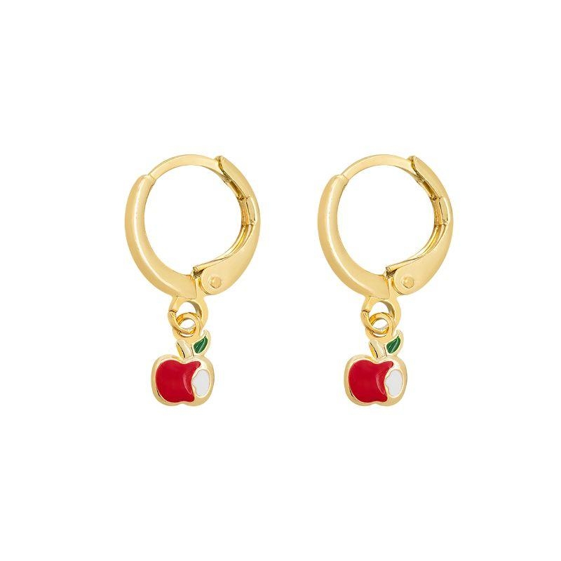 Brinco Argolinha Maça Resinada