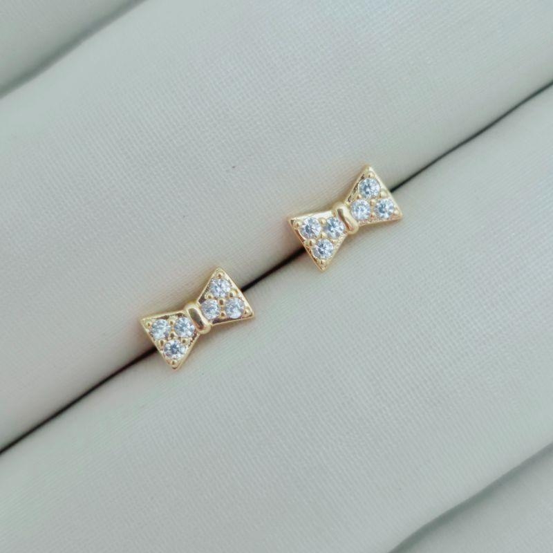 Brinco Infantil Lacinho Microcravejado