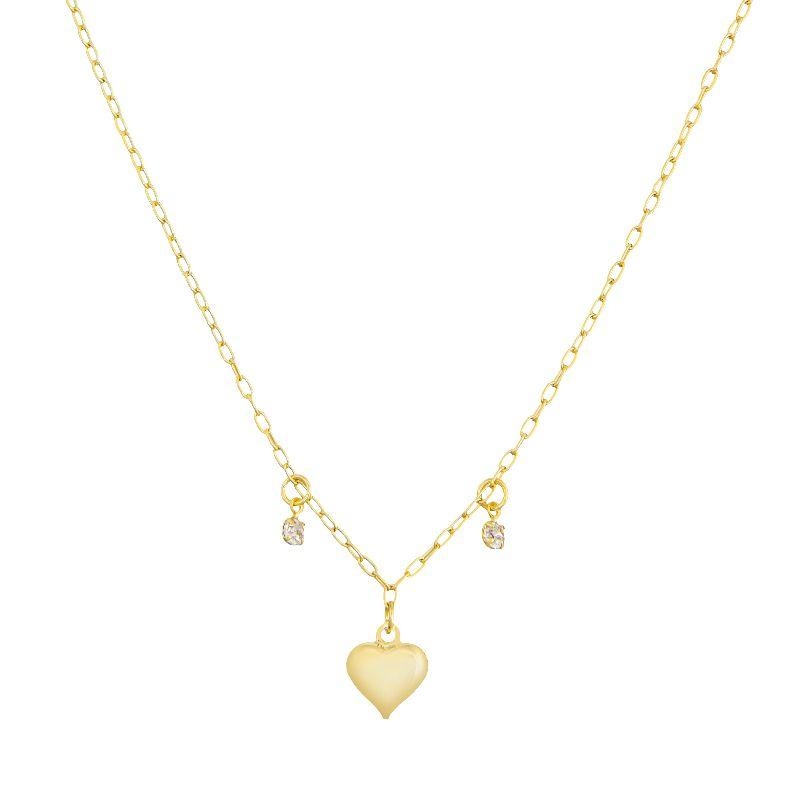 Colar Coração Com Pedrinhas