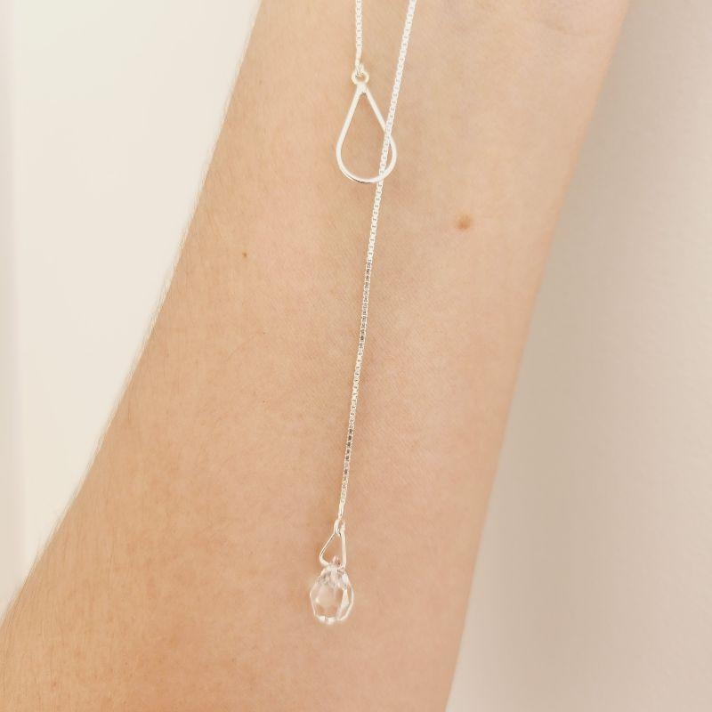 Gargantilha Gravata Veneziana Gota Cristal e Fio