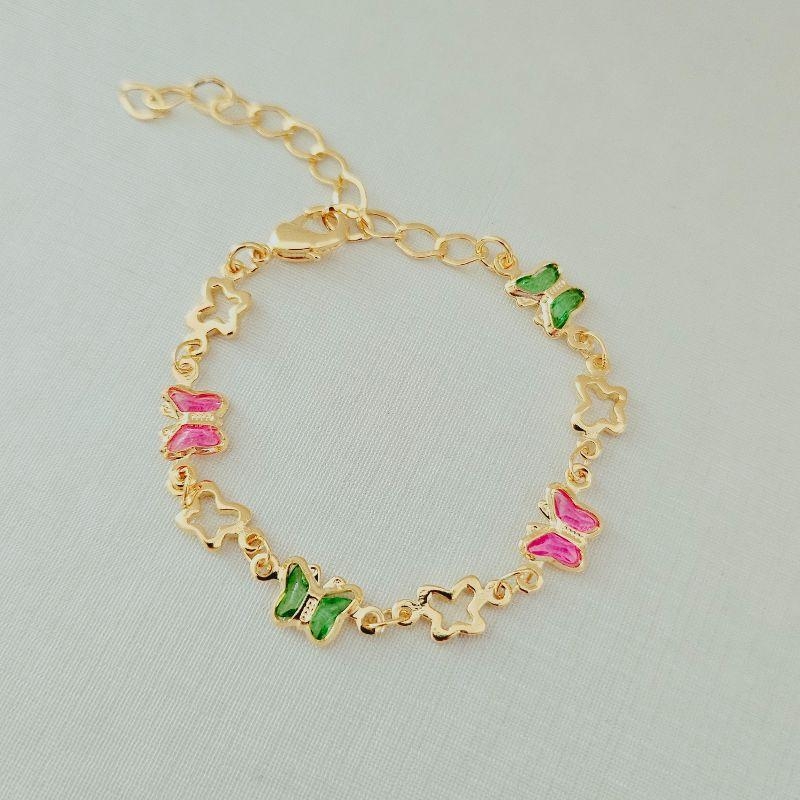 Pulseira Borboleta Lisa e Borboleta Color