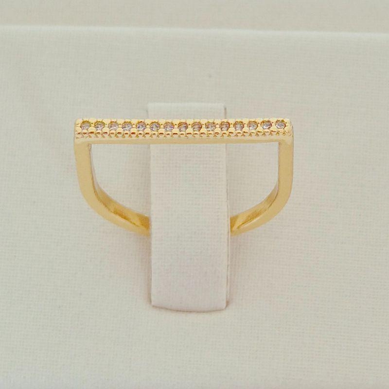 Anel Aparador Linha Microzircônias Reta