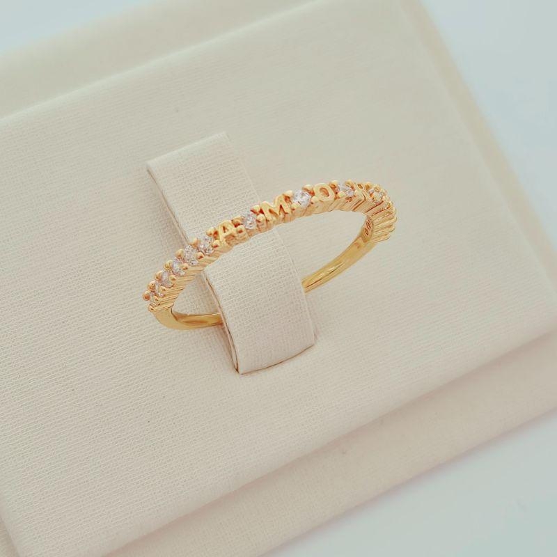 Anel Escrita Amor Microcravejado