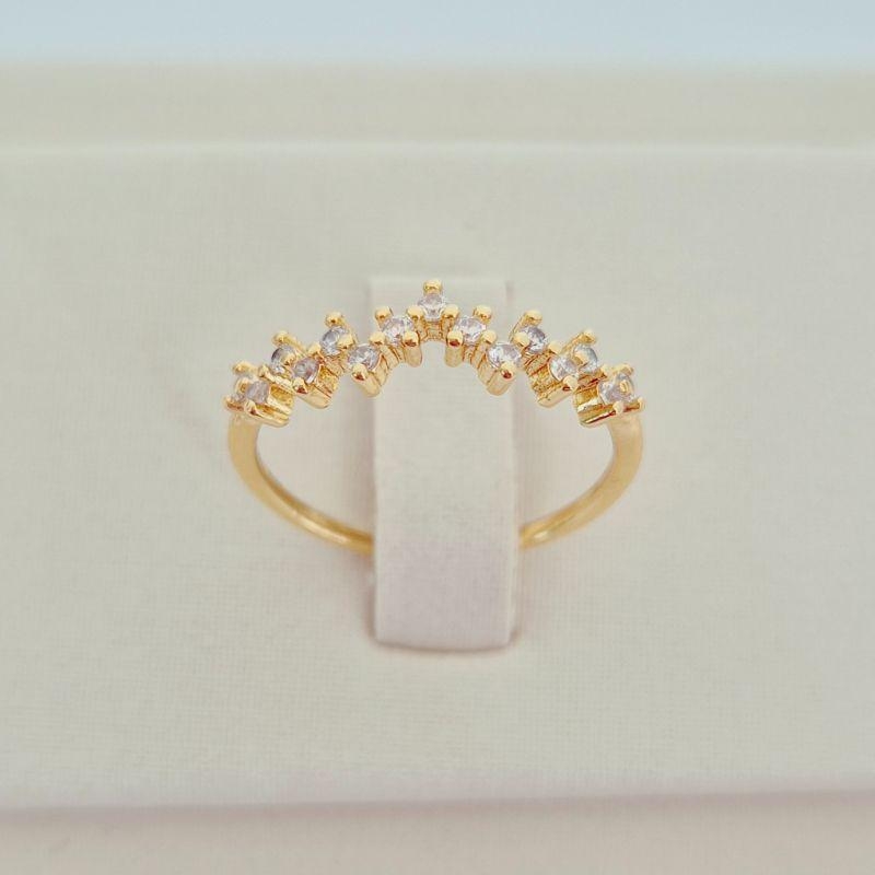 Anel Mini Zig Zag Microcravejado