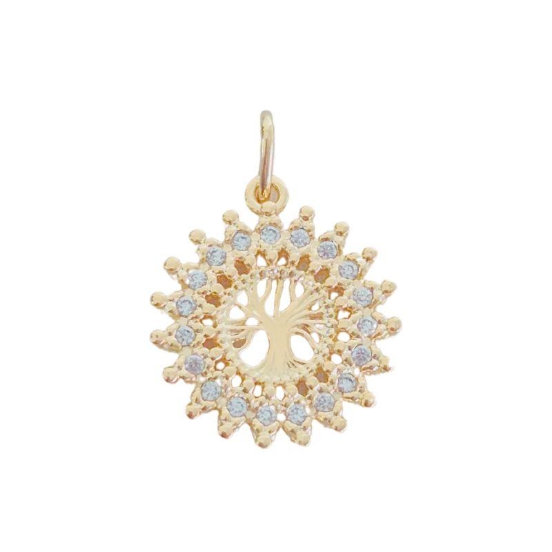 Pingente Mandala Árvore da Vida Microcravejada