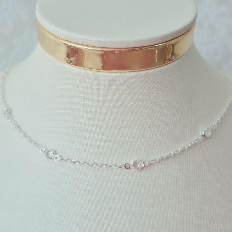 Colar Choker Tiffany 4mm - Banho Prata