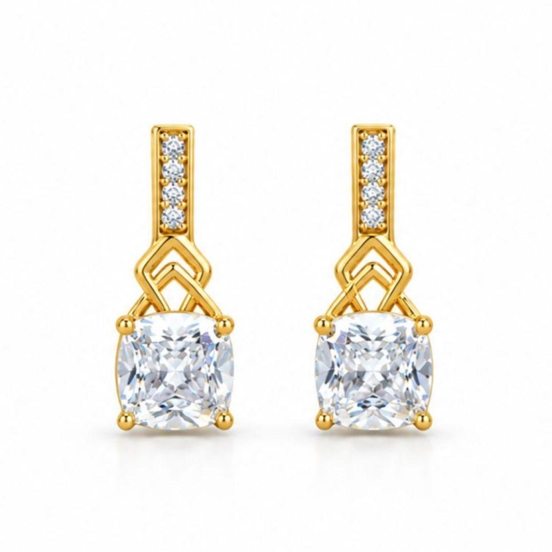 Brinco Gota Lyra com Cristal Cushion