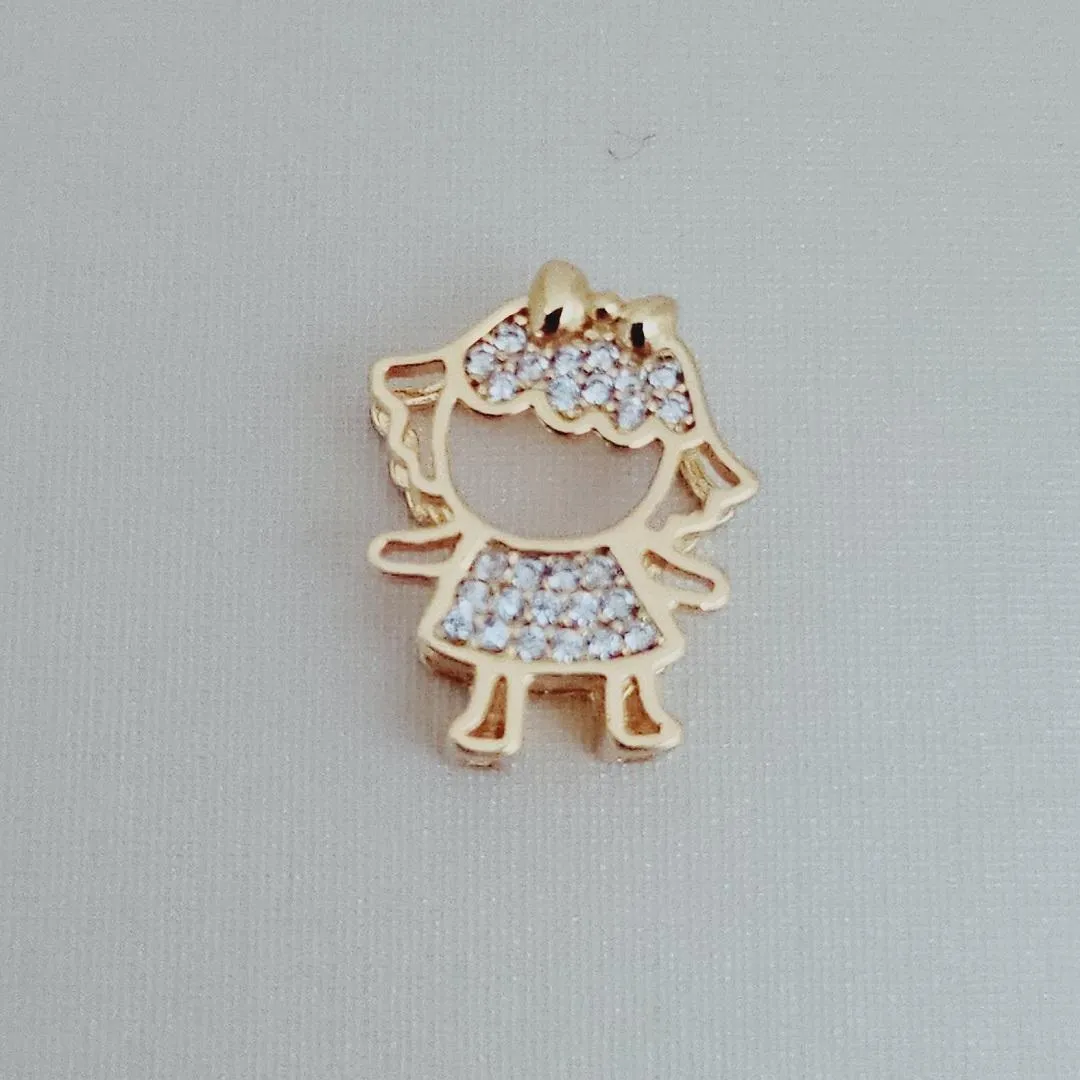 Pingente MENINA Laço na Cabeça