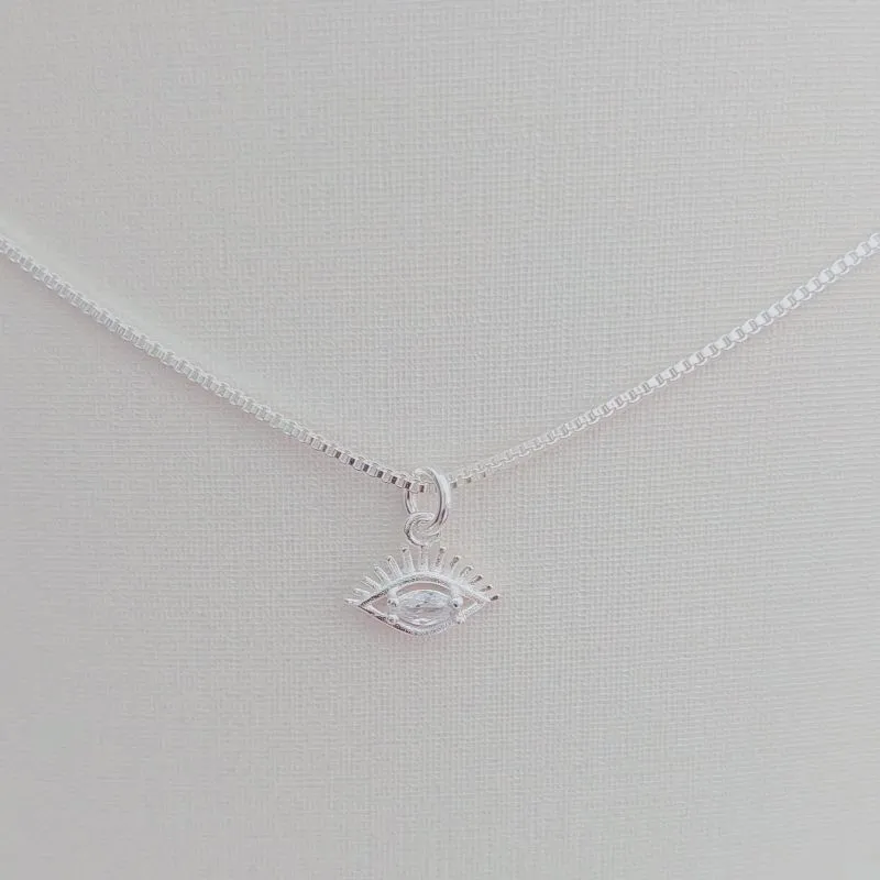 Colar Choker Veneziana com Pingente Olho Grego Cristal