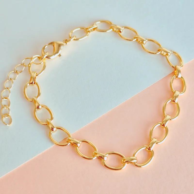 Pulseiras Elos Ovais Intercalado com Elo Menor