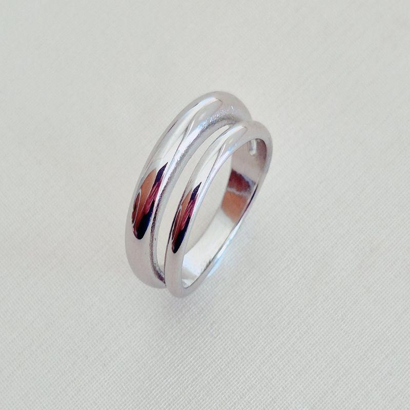 Anel 2 Aros Aço Inox