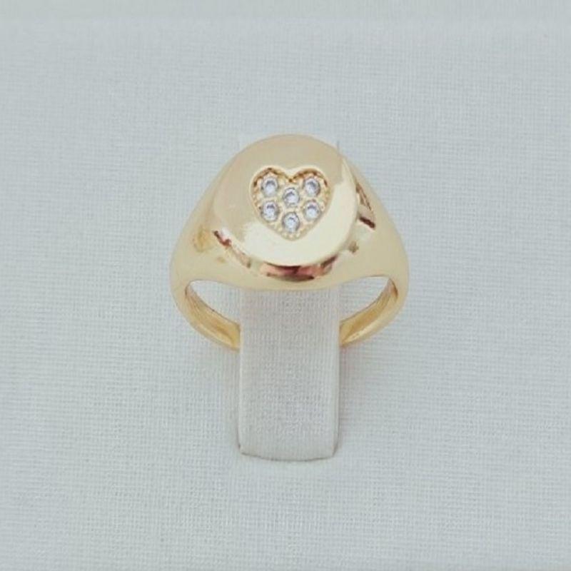 Anel Dedinho com Mini Coração Cravejado