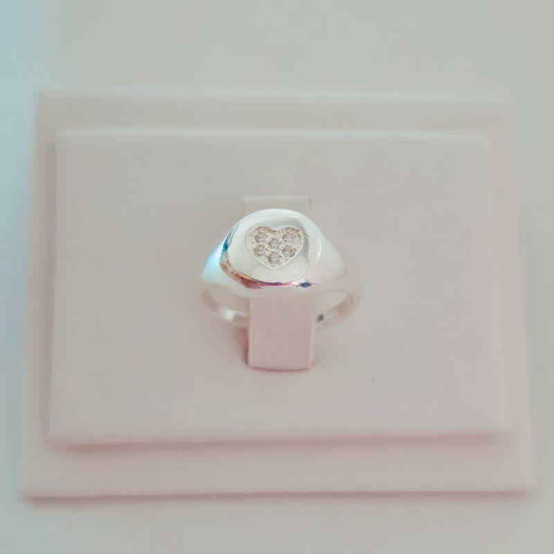 Anel Dedinho com Mini Coração Cravejado