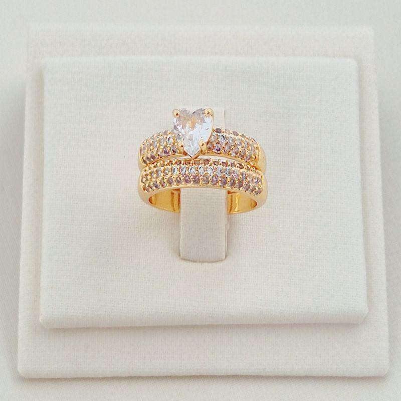 Anel Duplo com Coração