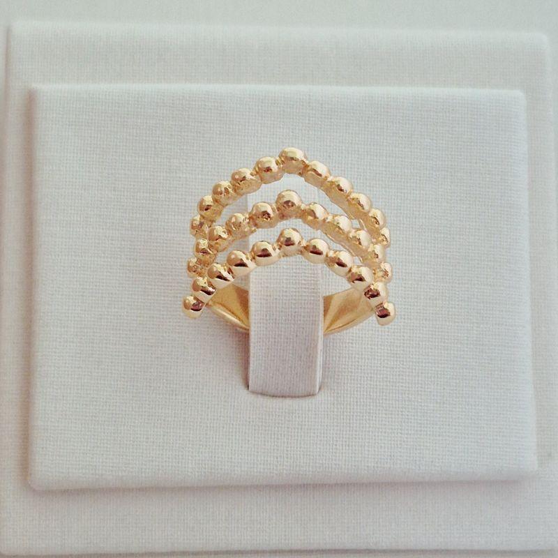 Anel Regulável 3 fios de Bolinhas