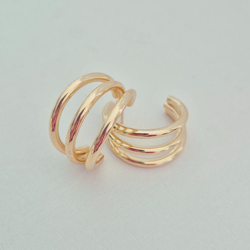 Brinco Argola Média 3 Fios