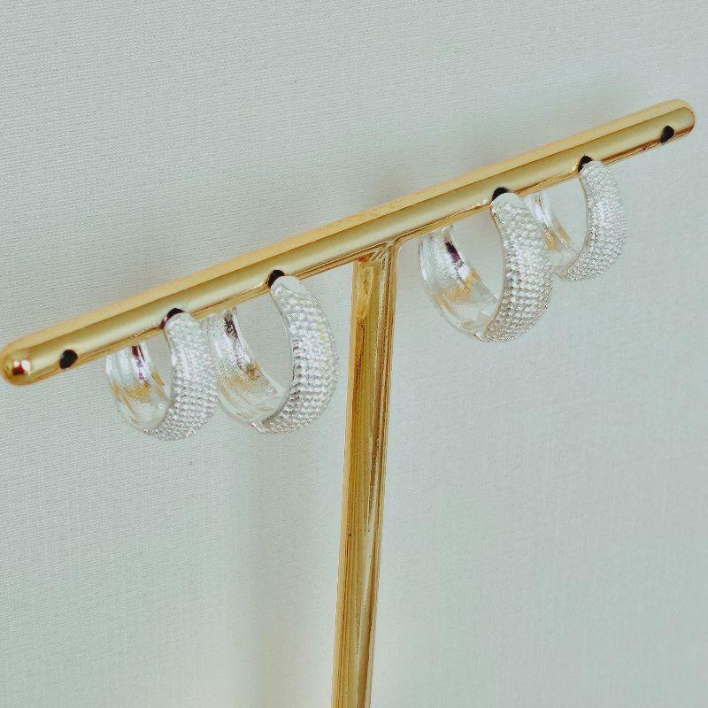 Duo de Argolinhas Click Texturizadas