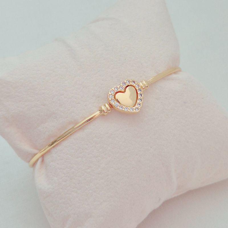 Bracelete Click Coração Cristal