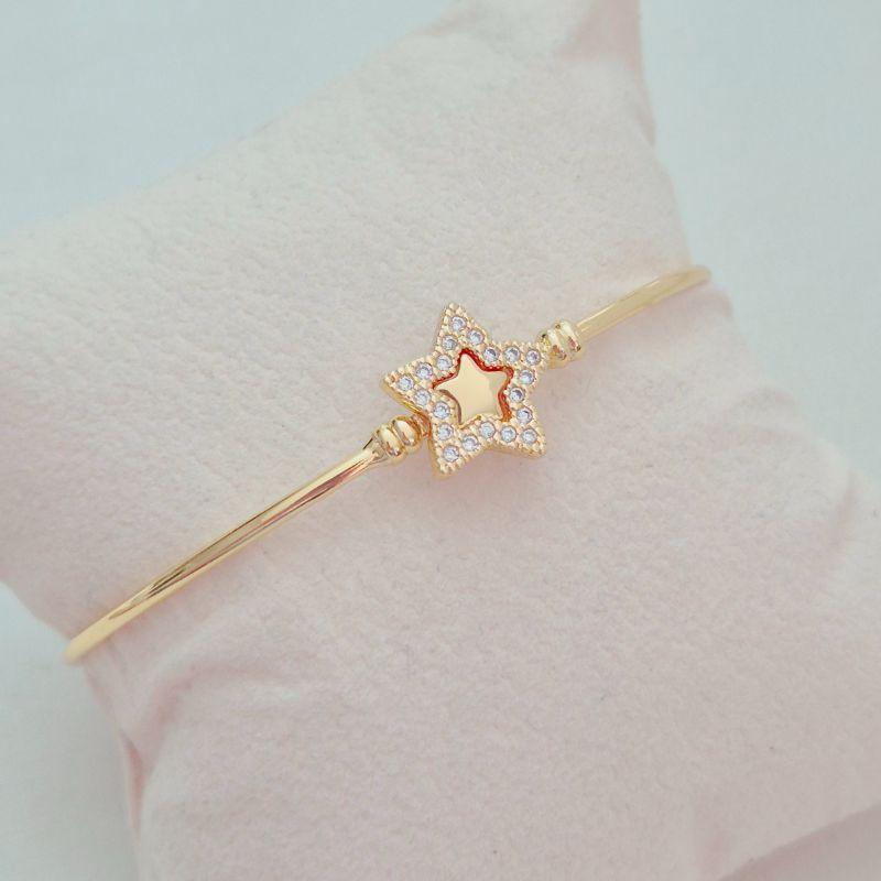 Bracelete Click Estrela Cristal