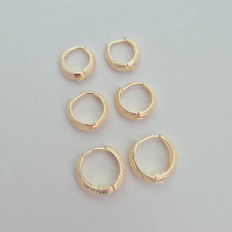 Brinco Argola Click (G) Texturizada - Tamanho G