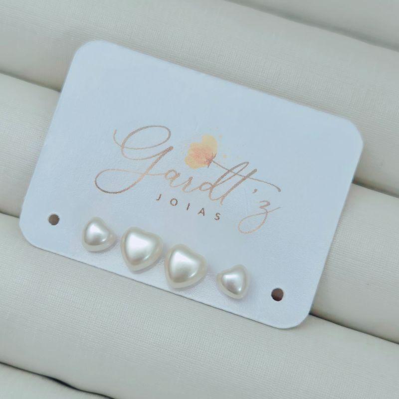 Brinco Duo Pérola Coração