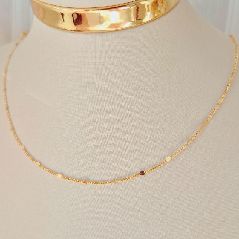 Colar Choker Grume Batida Redondo