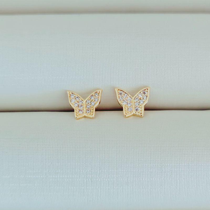 Brinco Borboleta Zircônia