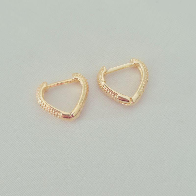 Brinco Click Coração Texturizado (M)