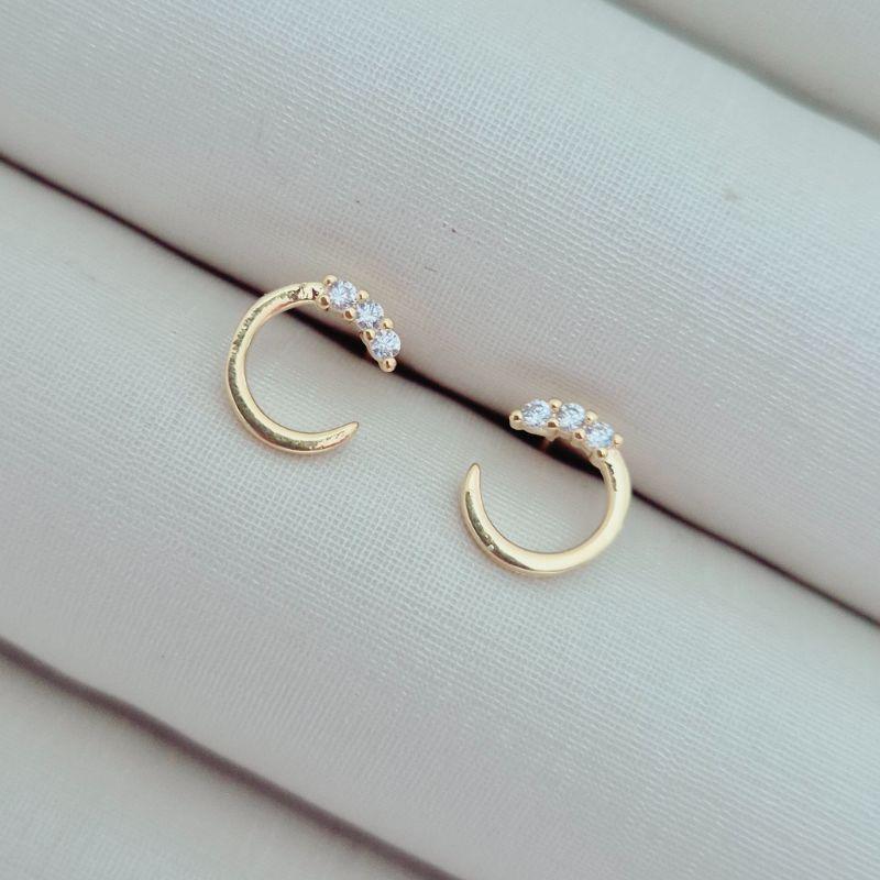 Brinco Meio Círculo Microcravejado