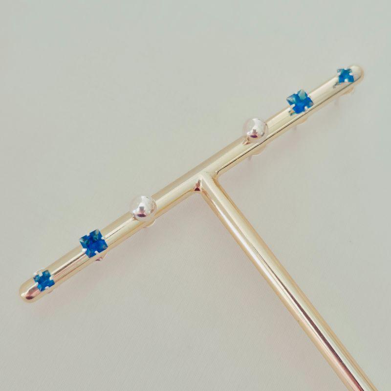 Brinco Trio Carre Safira 3 e 4mm / 5mm Bolinha