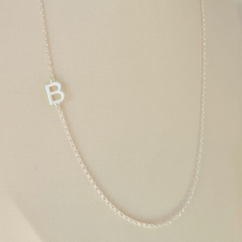 Colar Elo Português com Letra (B) - Prata 925