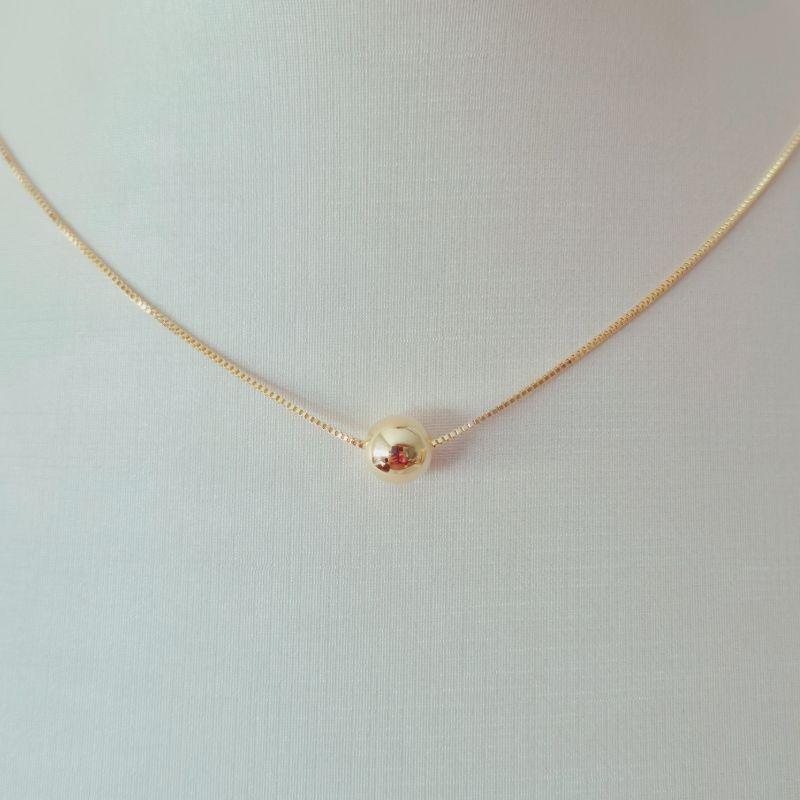 Colar Gargantilha Marina Bola Lisa 8mm