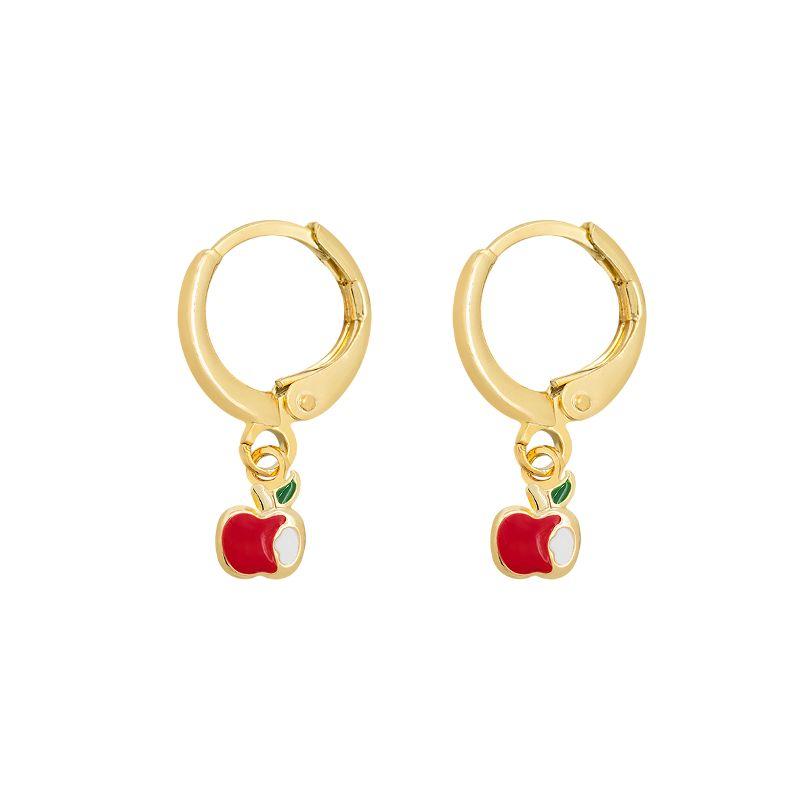 Brinco Argolinha Maça Resinada