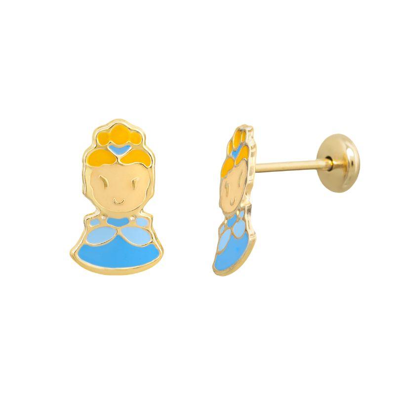 Brinco Infantil Princesa Vestido Azul - Resinado