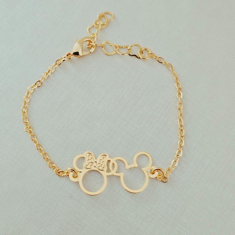 Pulseira Cadeado Mickey e Minnie