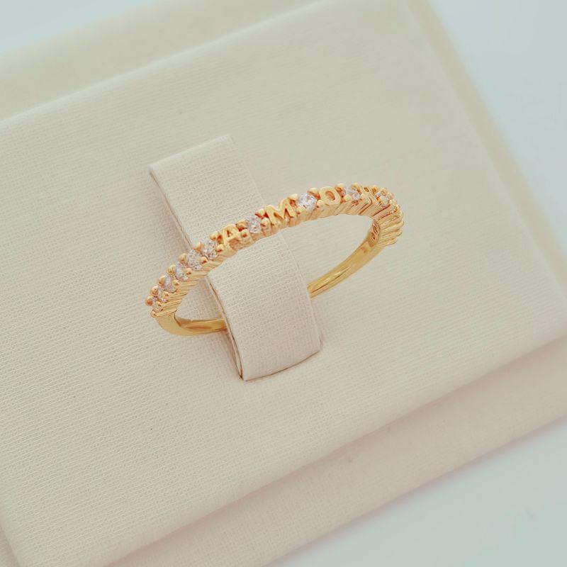 Anel Escrita Amor Microcravejado