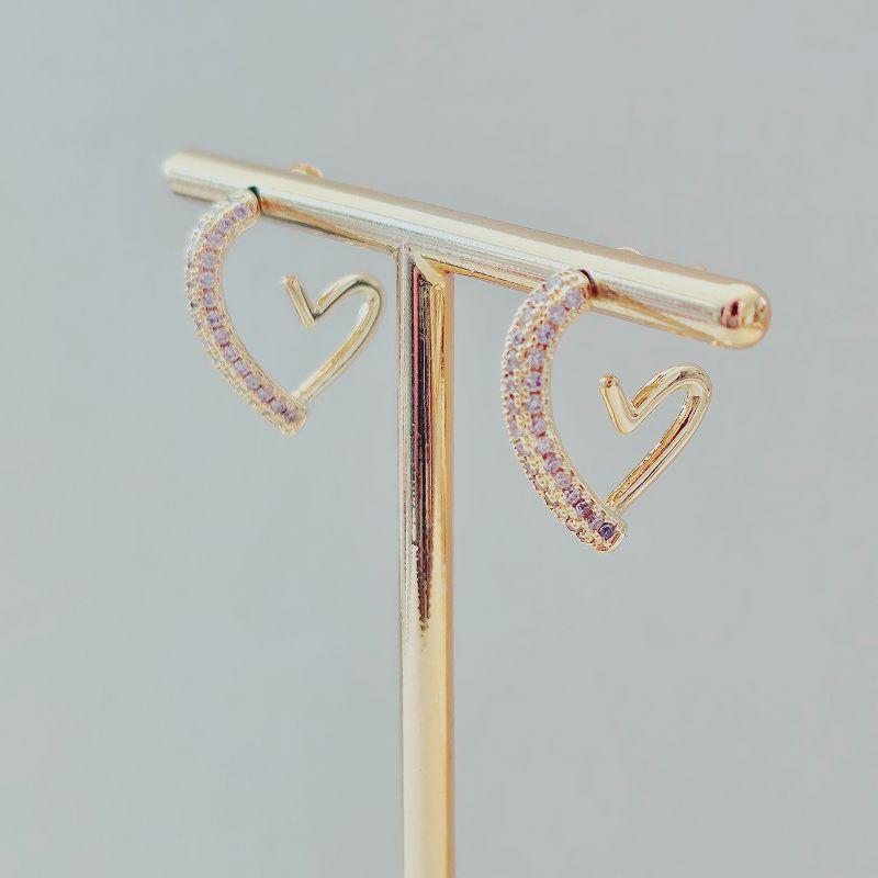 Brinco Coração Cravejado