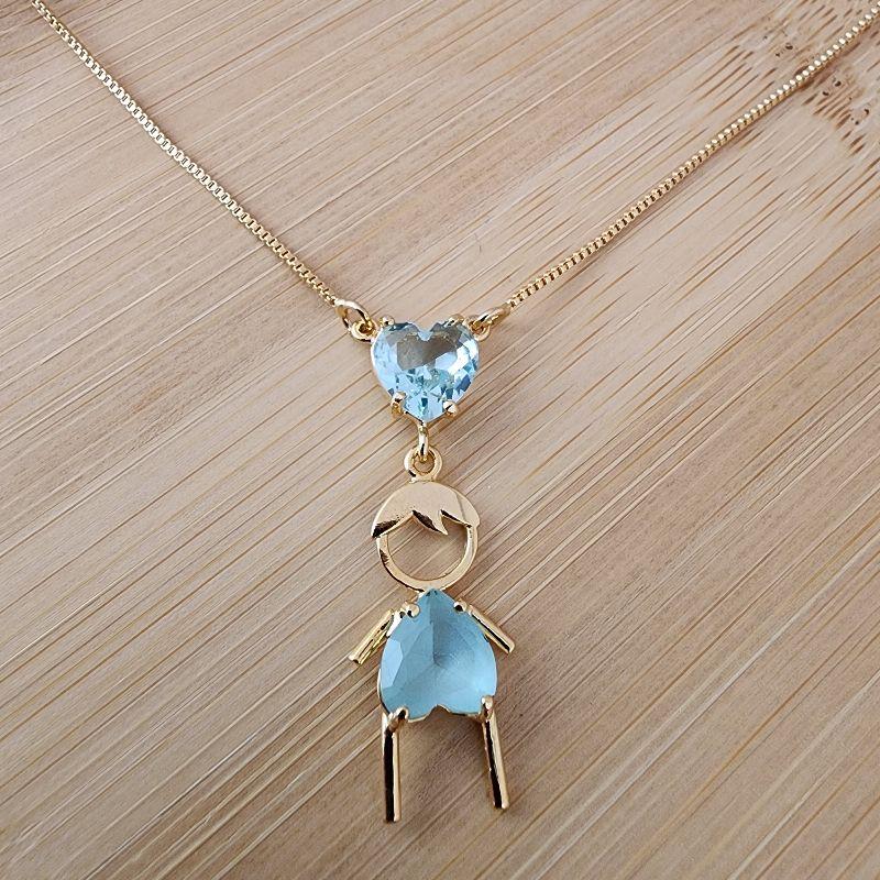 Colar filhos Com Zircônia na Barriguinha