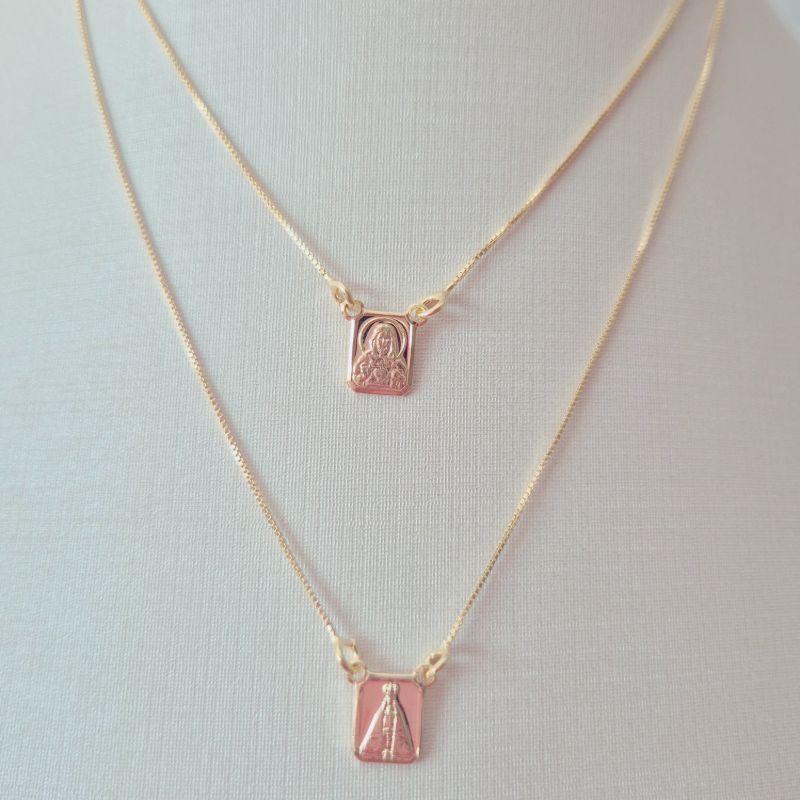 Escapulário Sagrado Coração e Nossa Senhora Aparecida